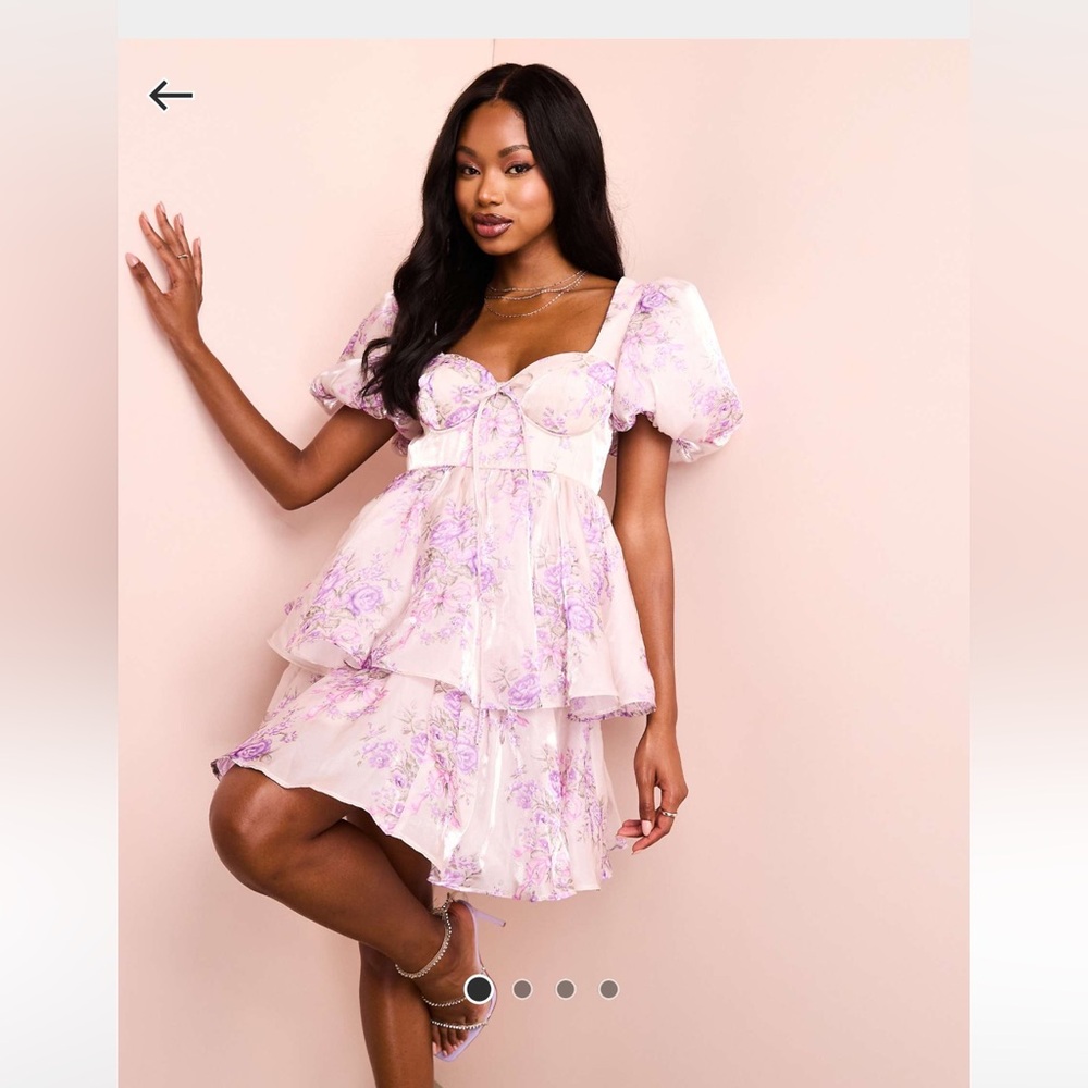 ASOS Pink Floral Backless Dress